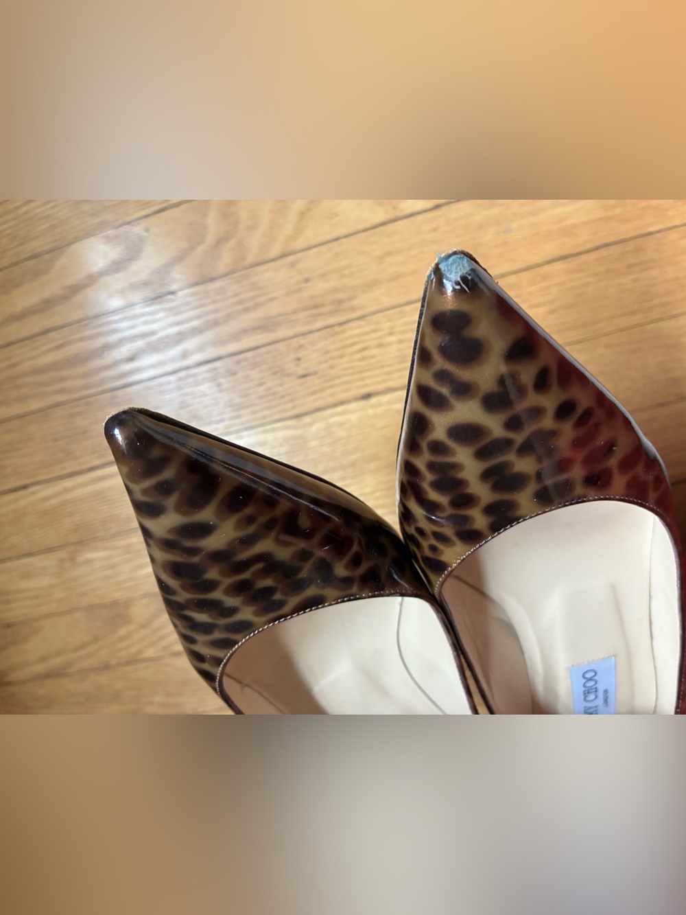Jimmy Choo Leopard Patent Pointed-Toe kitten heel - Picture 4 of 7